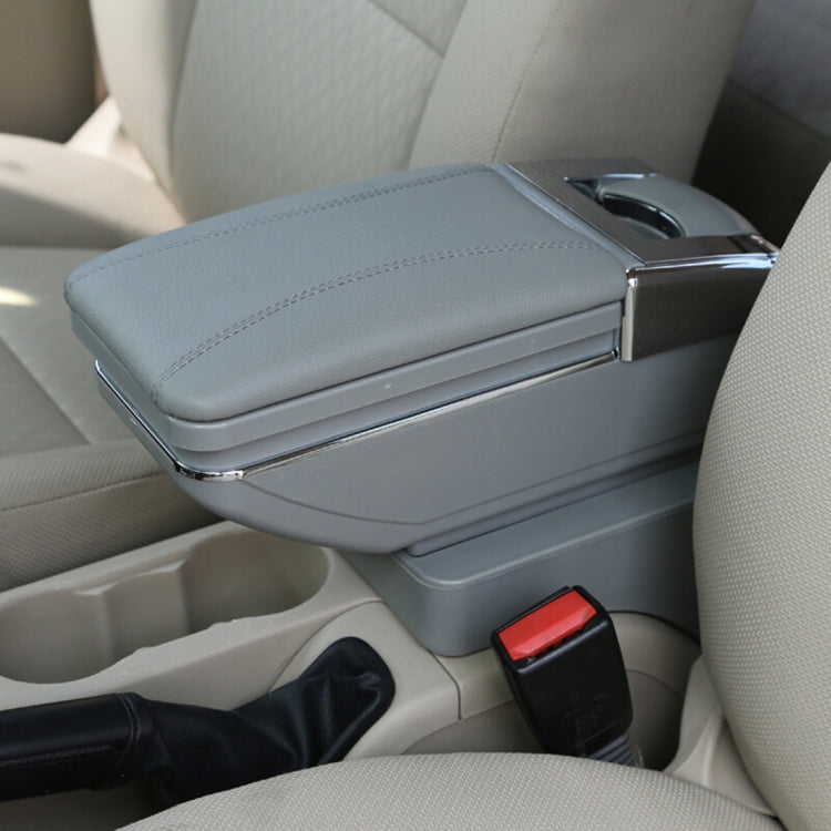 Car ABS + Leather Wrapped Armrest Box Storage Organizer Auto Cup Holder Accessories for KIA K2 2015 / 2017 Year