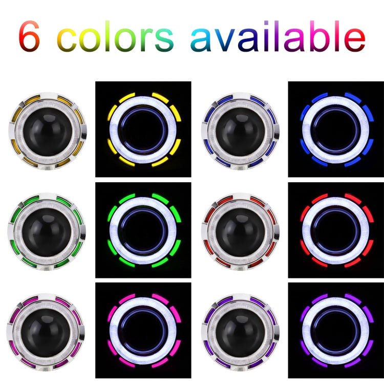 IPHCAR 2.5 inch 12V Bi-Xenon Projector Lens Headlight with Exquisite Angle Eyes Decoration for Right Driving