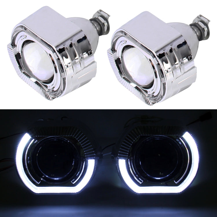 IPHCAR H1 2.5 inch 12V Bi-Xenon Projector Lens Headlight with Exquisite Angle Eyes Decoration for Right Driving (White Light)