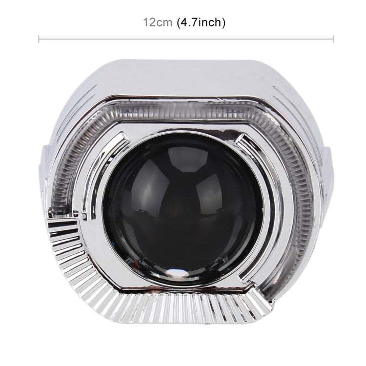 IPHCAR H1 2.5 inch 12V Bi-Xenon Projector Lens Headlight with Exquisite Angle Eyes Decoration for Right Driving (White Light)