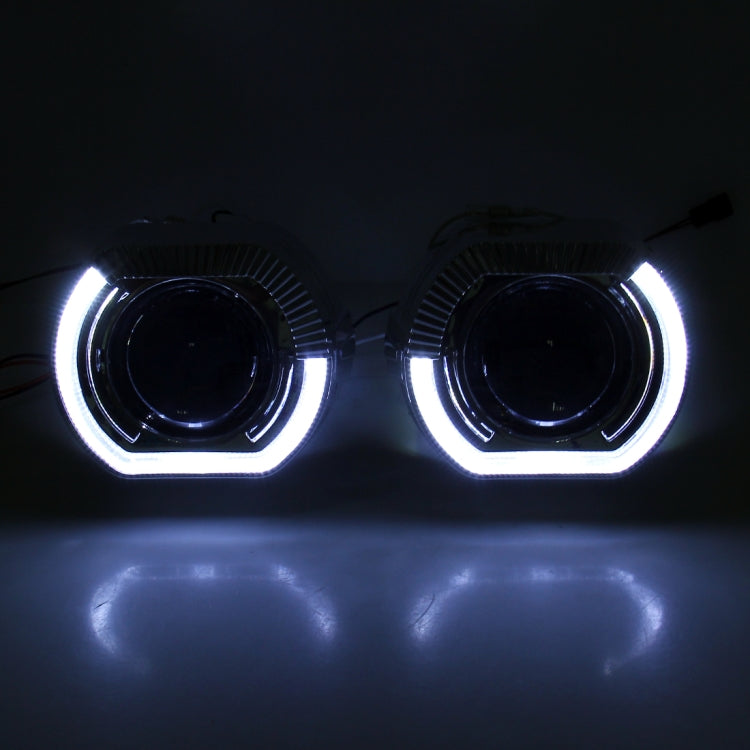 IPHCAR H1 2.5 inch 12V Bi-Xenon Projector Lens Headlight with Exquisite Angle Eyes Decoration for Left Driving (White Light)