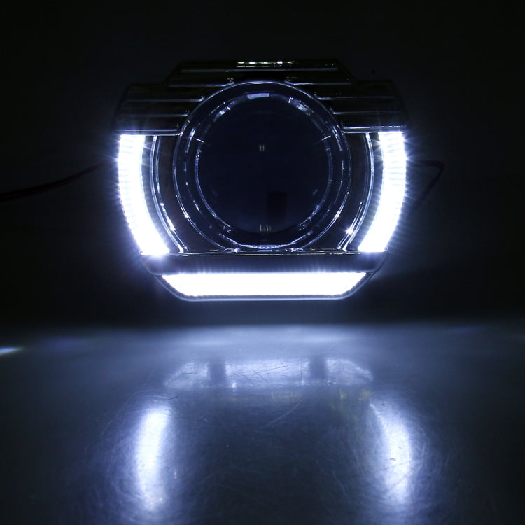 IPHCAR G151 H1 2.5 inch 12V Bi-Xenon Projector Lens Headlight with Exquisite Angle Eyes Decoration for Left Driving (White Light)