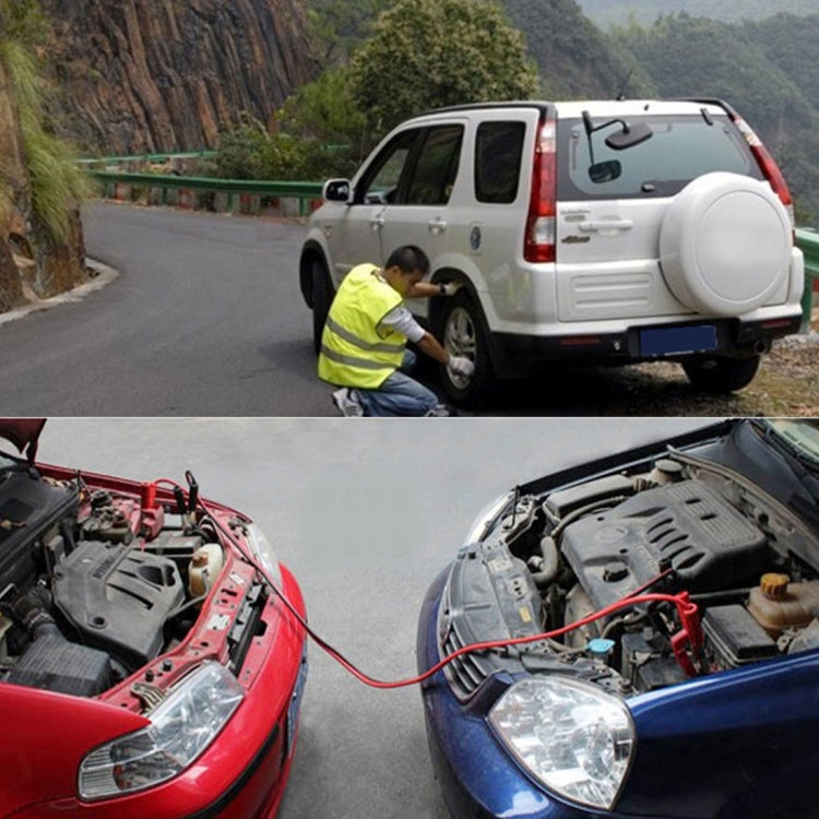 First Secure Roadside Emergency Car and Truck Kit with Safety Tools and Accessories Bag: Jumper Cables for Battery Auto Air Compressor First Aid 3m×4cm 2 Tone Tow Rope Triangle Flashlight Survival Assistance