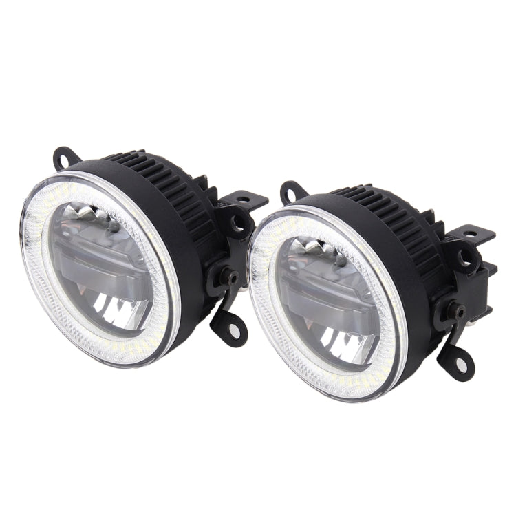 IPHCAR M702 2 PCS 3 in 1 Fog Light + Daytime Running Light + White Light Angel Eyes (White + Yellow Light)
