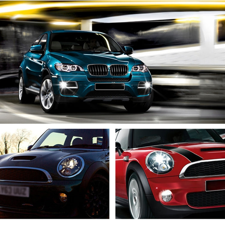 IPHCAR M702 2 PCS 3 in 1 Fog Light + Daytime Running Light + White Light Angel Eyes (White + Yellow Light)