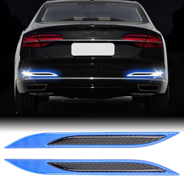 2 PCS Carbon Fiber Car-Styling Rear Bumper Decorative Strip, External Reflection + Inner Carbon Fiber