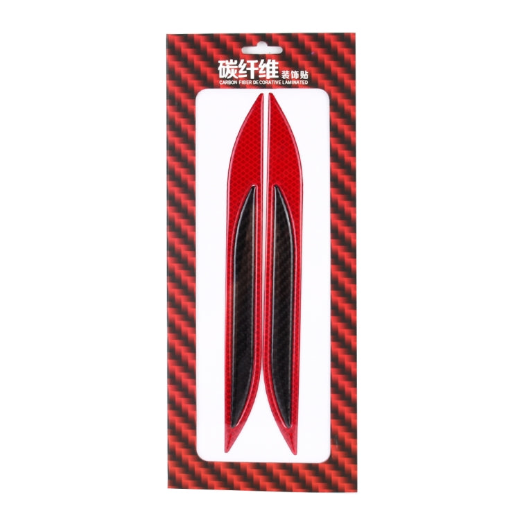 2 PCS Carbon Fiber Car-Styling Rear Bumper Decorative Strip, External Reflection + Inner Carbon Fiber