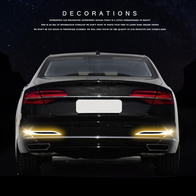 2 PCS Carbon Fiber Car-Styling Rear Bumper Decorative Strip, External Reflection + Inner Carbon Fiber