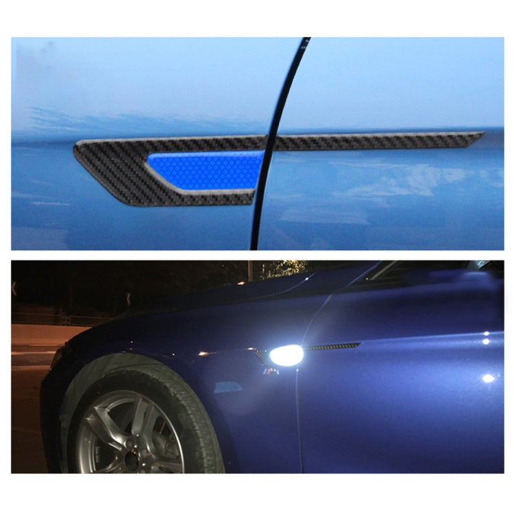 2 PCS Carbon Fiber Car-Styling Fender Reflective Bumper Decorative Strip, Inner Reflection + External Carbon Fiber