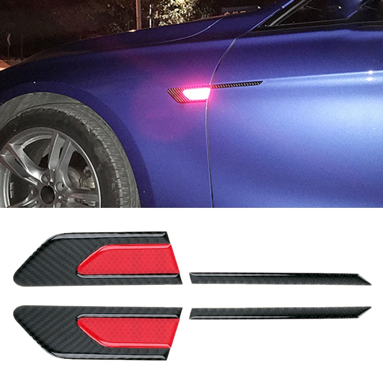 2 PCS Carbon Fiber Car-Styling Fender Reflective Bumper Decorative Strip, Inner Reflection + External Carbon Fiber