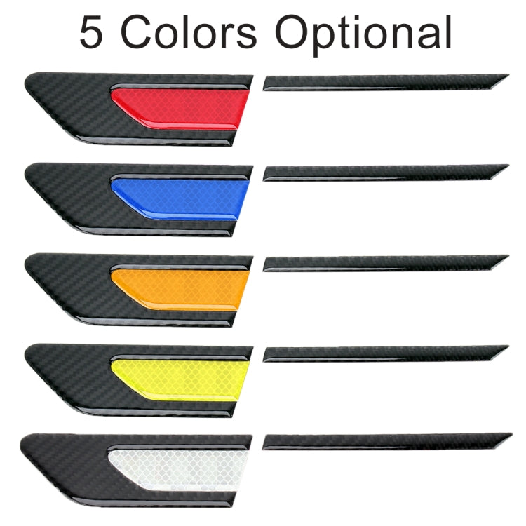2 PCS Carbon Fiber Car-Styling Fender Reflective Bumper Decorative Strip, Inner Reflection + External Carbon Fiber