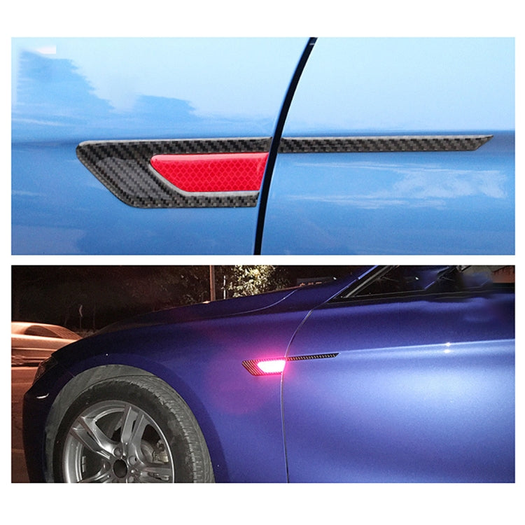 2 PCS Carbon Fiber Car-Styling Fender Reflective Bumper Decorative Strip, Inner Reflection + External Carbon Fiber