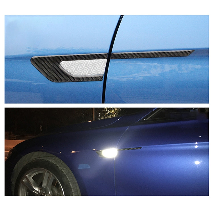 2 PCS Carbon Fiber Car-Styling Fender Reflective Bumper Decorative Strip, Inner Reflection + External Carbon Fiber