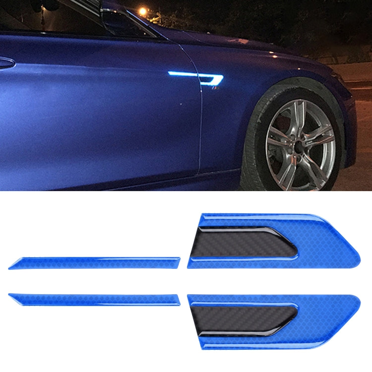 2 PCS Carbon Fiber Car-Styling Fender Reflective Bumper Decorative Strip, External Reflection + Inner Carbon Fiber