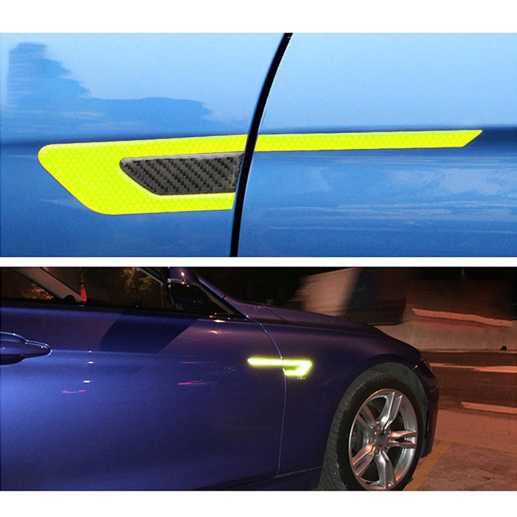 2 PCS Carbon Fiber Car-Styling Fender Reflective Bumper Decorative Strip, External Reflection + Inner Carbon Fiber