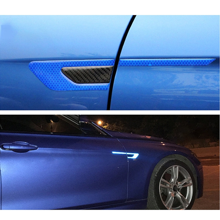 2 PCS Carbon Fiber Car-Styling Fender Reflective Bumper Decorative Strip, External Reflection + Inner Carbon Fiber