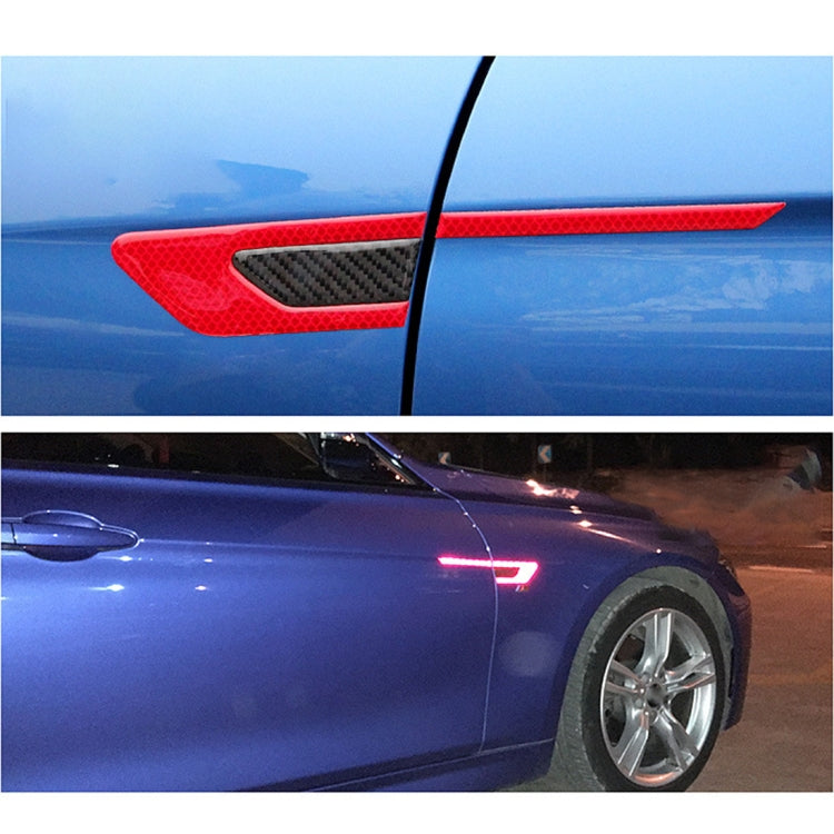 2 PCS Carbon Fiber Car-Styling Fender Reflective Bumper Decorative Strip, External Reflection + Inner Carbon Fiber