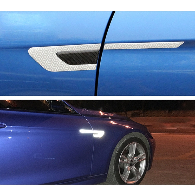 2 PCS Carbon Fiber Car-Styling Fender Reflective Bumper Decorative Strip, External Reflection + Inner Carbon Fiber