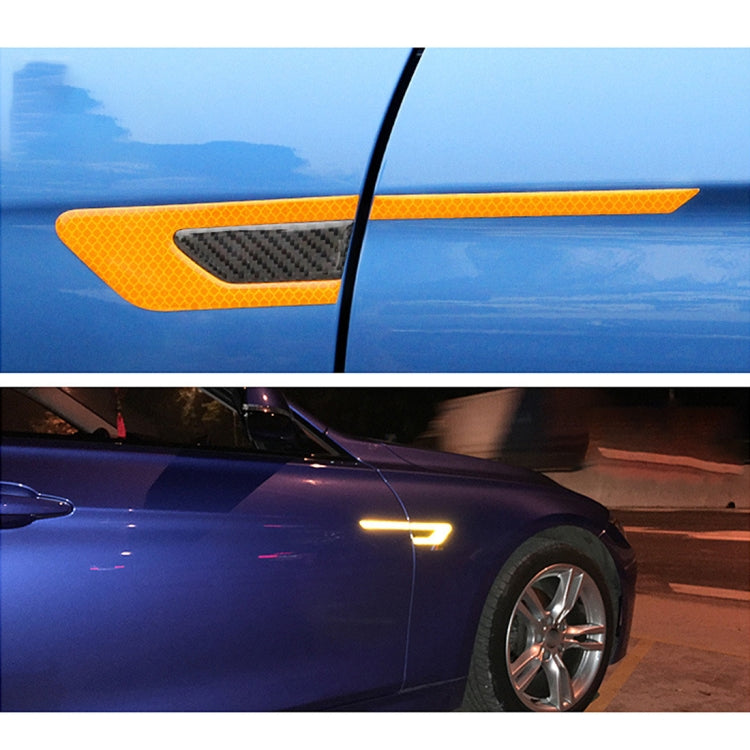 2 PCS Carbon Fiber Car-Styling Fender Reflective Bumper Decorative Strip, External Reflection + Inner Carbon Fiber