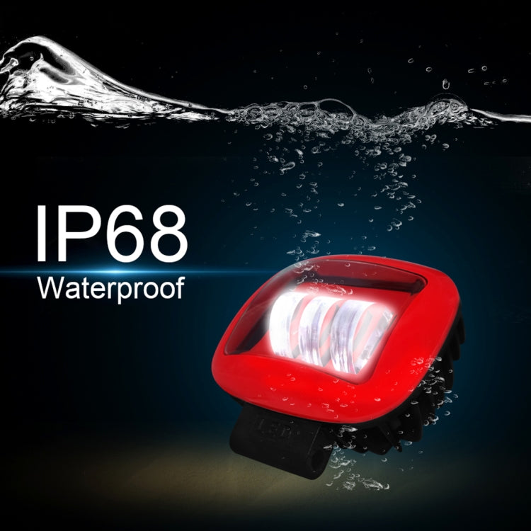 15W White Light Red Square-Shaped Waterproof Car Boat Marine Work Lights Spotlight LED Bulbs, DC 9-30V