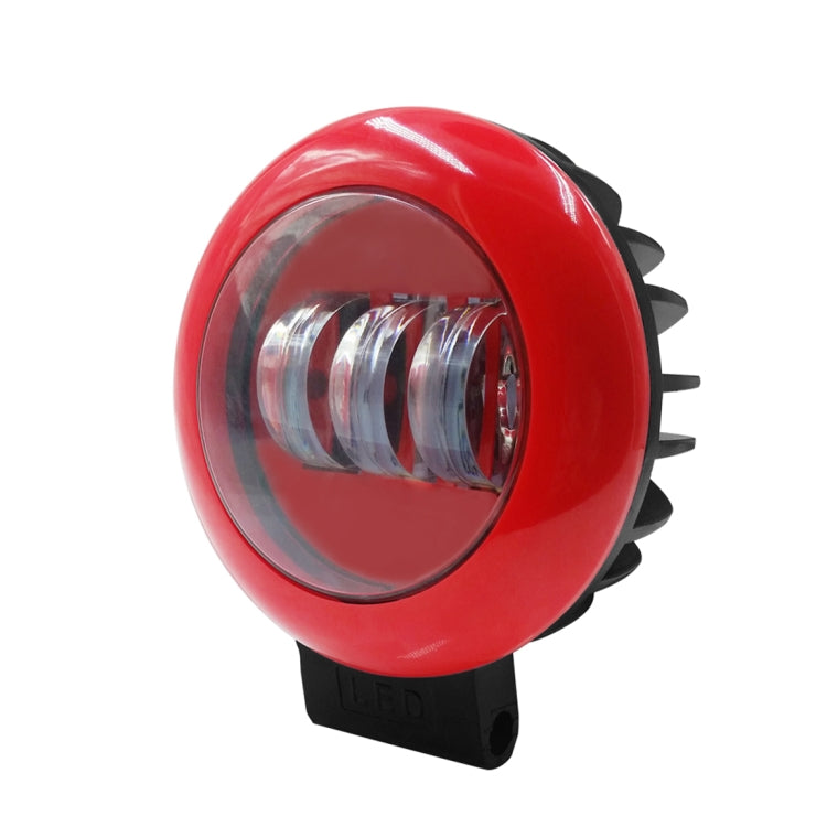 15W White Light Red Round-Shaped Waterproof Car Boat Marine Work Lights Spotlight LED Bulbs, DC 9-30V