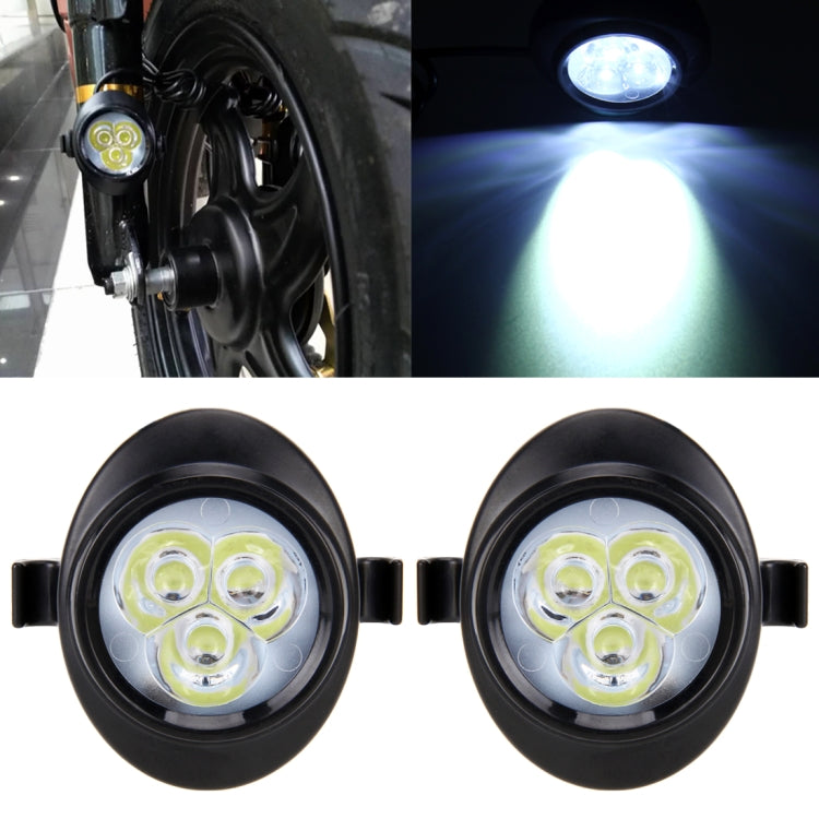 2 PCS DC 12V 2W Motorcycle Front Shock Absorber Light with 3 SMD-2835 LED Bulbs, White Light