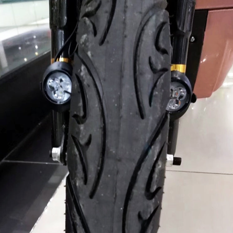 2 PCS DC 12V 2W Motorcycle Front Shock Absorber Light with 3 SMD-2835 LED Bulbs, White Light