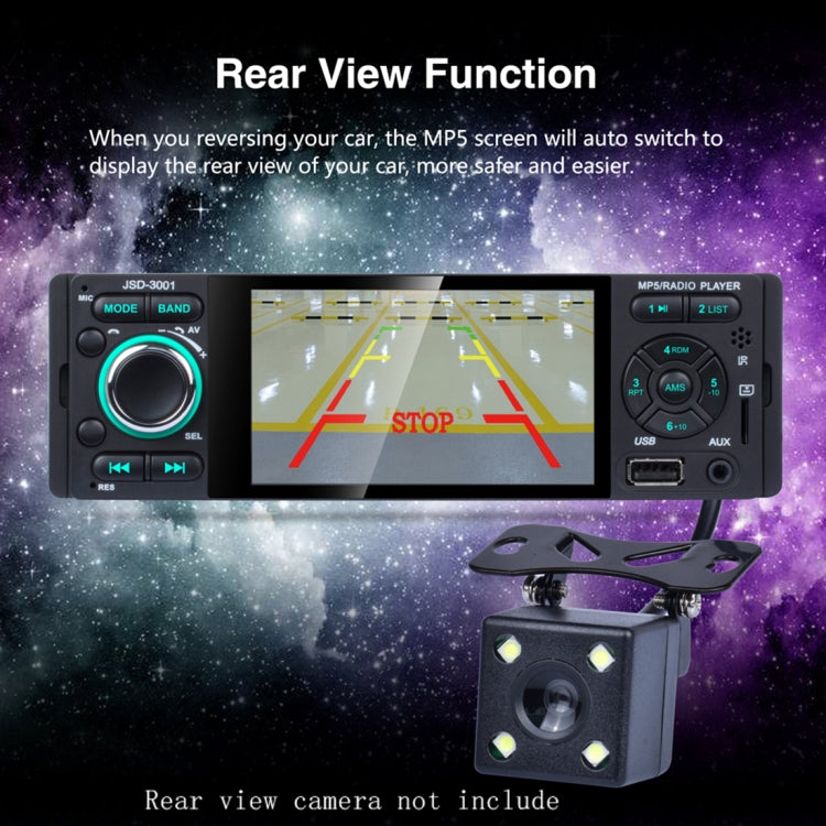 JSD-3001 HD 4.1 inch Single Din Capacitive Touchscreen Car Stereo Radio MP5 Audio Player FM Bluetooth USB / TF AUX (Not Included Any Memory Card)