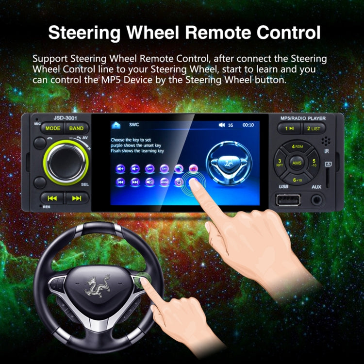 JSD-3001 HD 4.1 inch Single Din Capacitive Touchscreen Car Stereo Radio MP5 Audio Player FM Bluetooth USB / TF AUX (Not Included Any Memory Card)