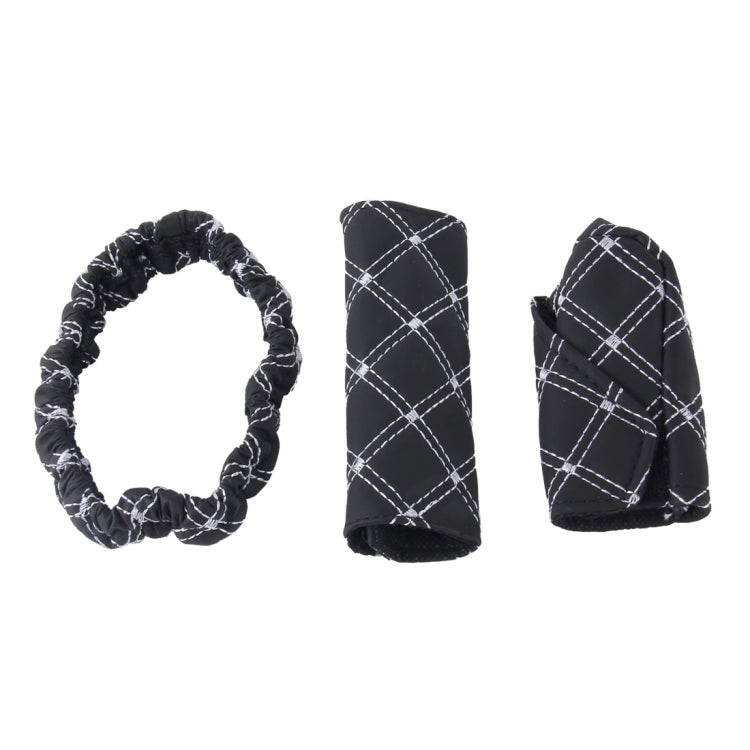 3 PCS Car Hand Brake Cover Shift Knob Gear Stick Cushion Sets Rear View Mirror Sets Cover Car Accessory Interior Decoration Pad