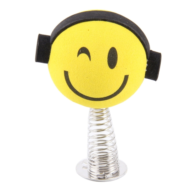 Tenna Tops Universal Wearing Earphone Smiling Face Style Decoration Car Antenna Topper / Pencil Topper / Mirror Dangler