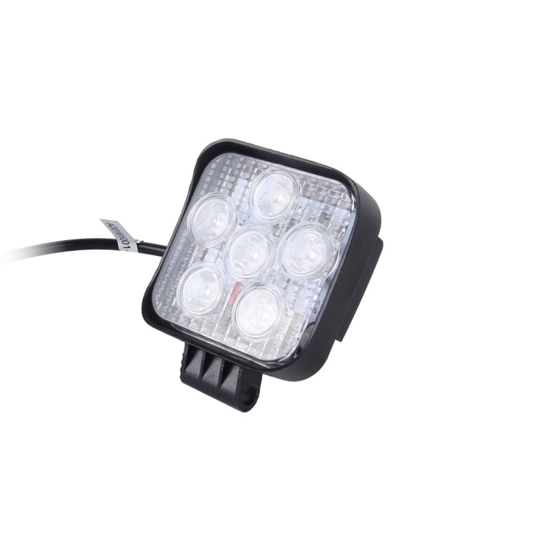 DC 10-30V 18W 1500LM 6000K Waterproof Vehicle Car Boat Marine External Work Lights Emergency Lights 60 Degrees Adjustable Flood Light LED Car Bulbs with 6 Intense Wafer LED Lights(White Light)