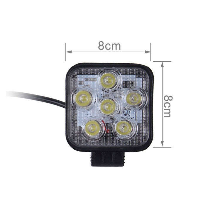 DC 10-30V 18W 1500LM 6000K Waterproof Vehicle Car Boat Marine External Work Lights Emergency Lights 60 Degrees Adjustable Flood Light LED Car Bulbs with 6 Intense Wafer LED Lights(White Light)