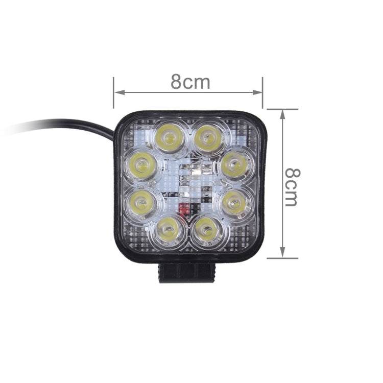 DC 10-30V 24W 2000LM 6000K Waterproof Vehicle Car Boat Marine External Work Lights Emergency Lights 60 Degrees Adjustable Flood Light LED Car Bulbs with 8 Intense Wafer LED Lights(White Light)