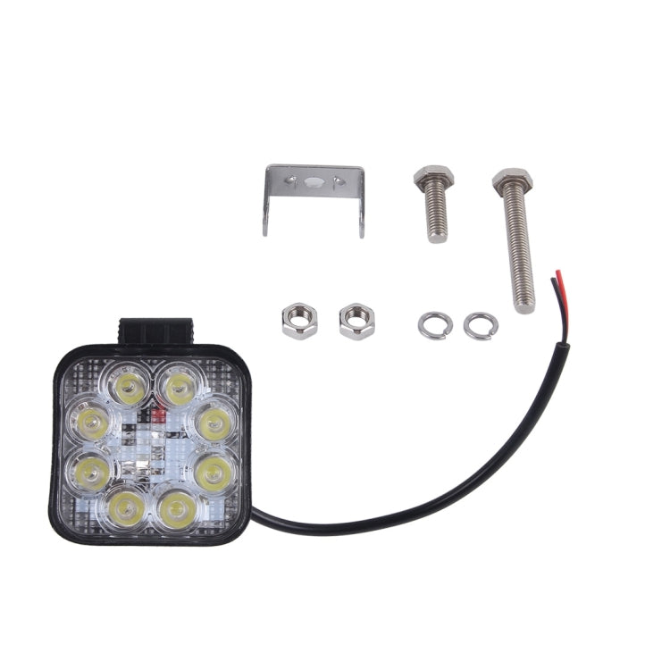 DC 10-30V 24W 2000LM 6000K Waterproof Vehicle Car Boat Marine External Work Lights Emergency Lights 60 Degrees Adjustable Flood Light LED Car Bulbs with 8 Intense Wafer LED Lights(White Light)