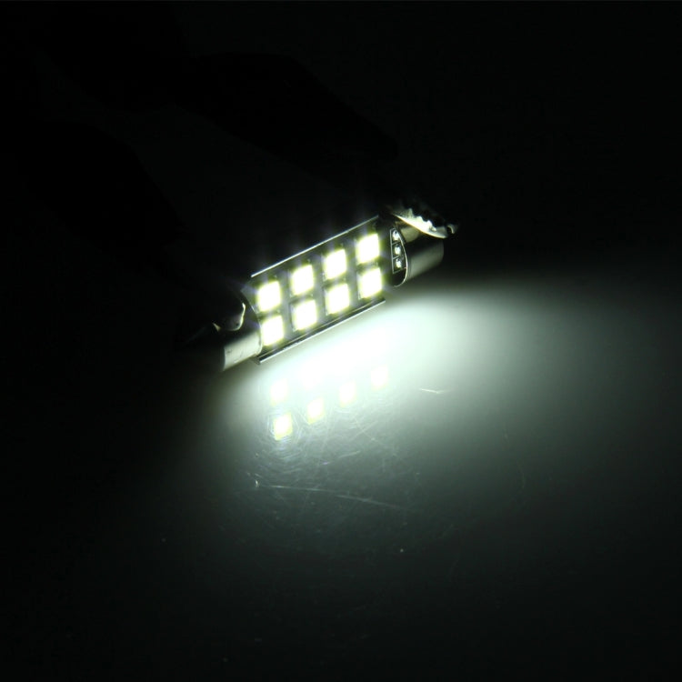 2 PCS 3W 200 LM 6000K 36MM 8 SMD-2835 LEDs Bicuspid Port Decoding Car Dome Lamp LED Reading Light, DC 12V(White Light)