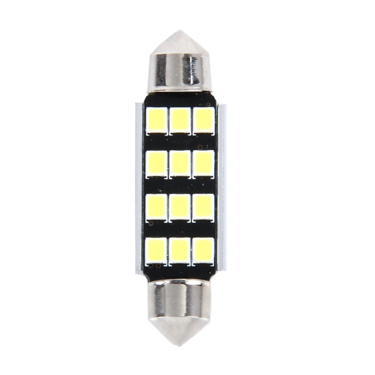2 PCS 3.5W 250 LM 6000K 41MM 12 SMD-2835 LEDs Bicuspid Port Decoding Car Dome Lamp LED Reading Light, DC 12V(White Light)