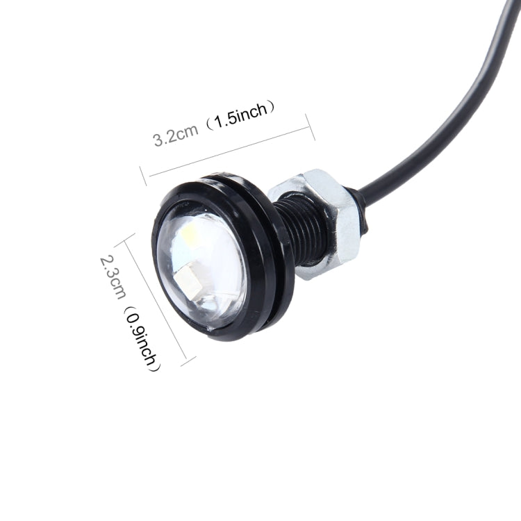 2 PCS 2W Waterproof Blue Light + White Light + Green Light + Red Light Cycling Flashing Eagle Eye light LED Light wih 4 SMD-2835 LED for Vehicles, DC 12V Cable Length: 35cm