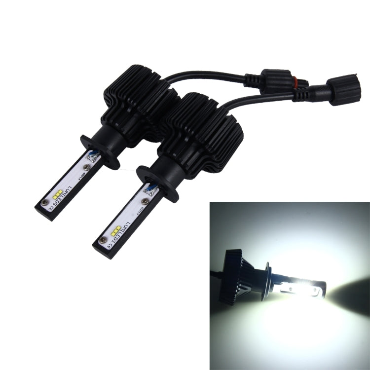 2 PCS H1 40W 4500lm 6500K Car LED Headlight with 6 High Power Lamps, DC 12-24V(White Light)