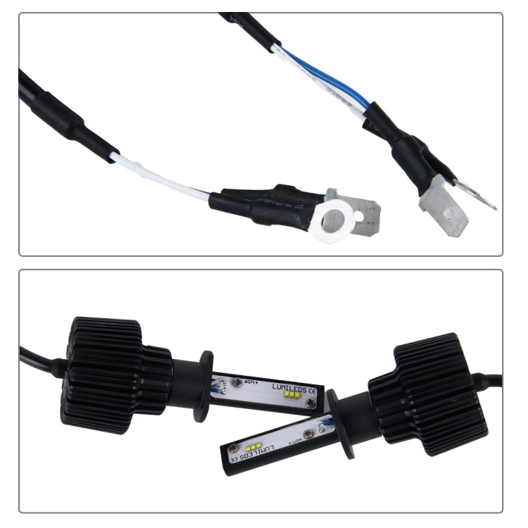 2 PCS H1 40W 4500lm 6500K Car LED Headlight with 6 High Power Lamps, DC 12-24V(White Light)