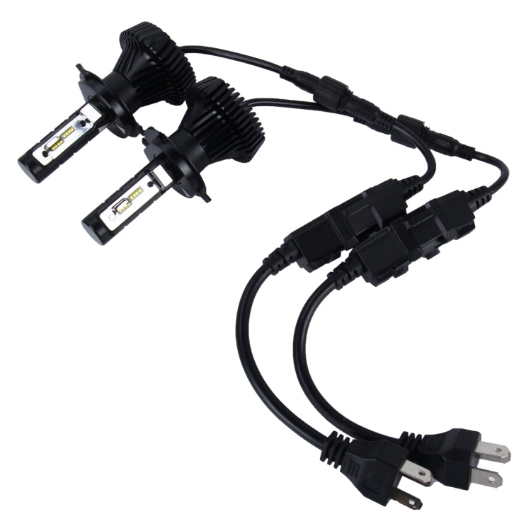 2 PCS H4 40W 4500lm 6500K Car LED Headlight with 16 High Power Lamps, DC 12-24V(White Light)