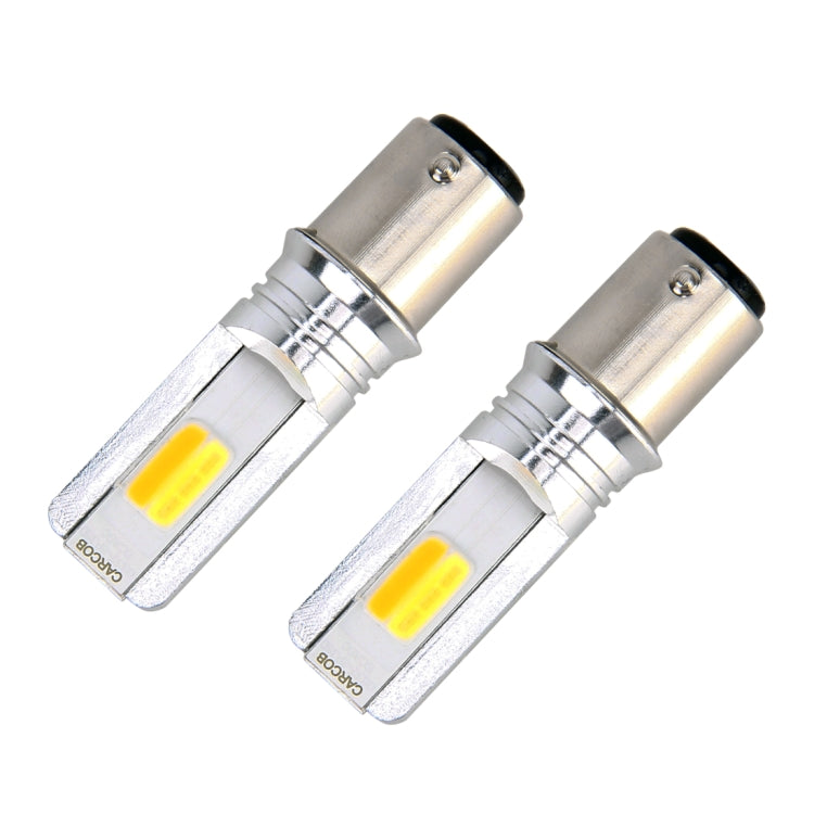 2 PCS 1157 / BAY15D DC 12V 10W Car Auto Double Colors Turn Lights / Reversing Lights / Running Lights 2 COB LED (Turn Lights: Yellow Light; Reversing Lights / Running Lights: White Light)