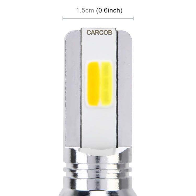 2 PCS T20 / 7740 DC12V 10W Car Auto Double Colors Turn Lights / Reversing Lights / Running Lights 2 COB LED with Decoder (Turn Lights: Yellow Light; Reversing Lights / Running Lights: White Light)