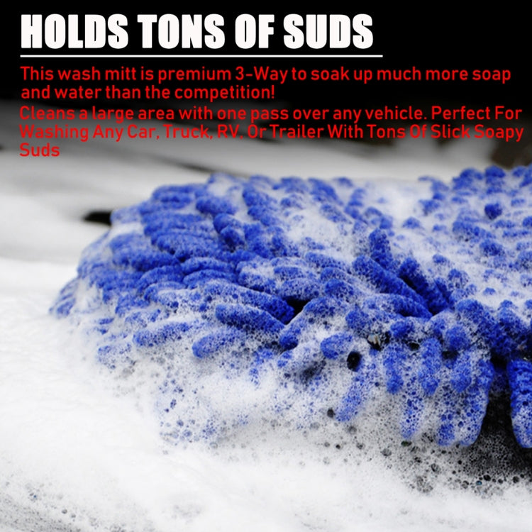 Car Washer Care Set High-density Microfiber Waxing Sponge+Water Magnetic Micro Towel+Double Sided Chenille Washing Glove