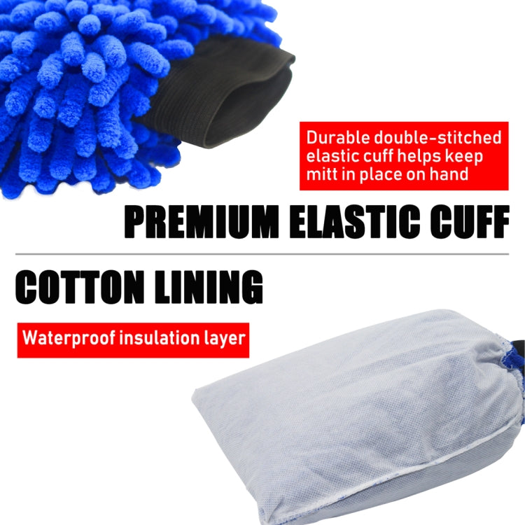 Car Washer Care Set High-density Microfiber Waxing Sponge+Water Magnetic Micro Towel+Double Sided Chenille Washing Glove