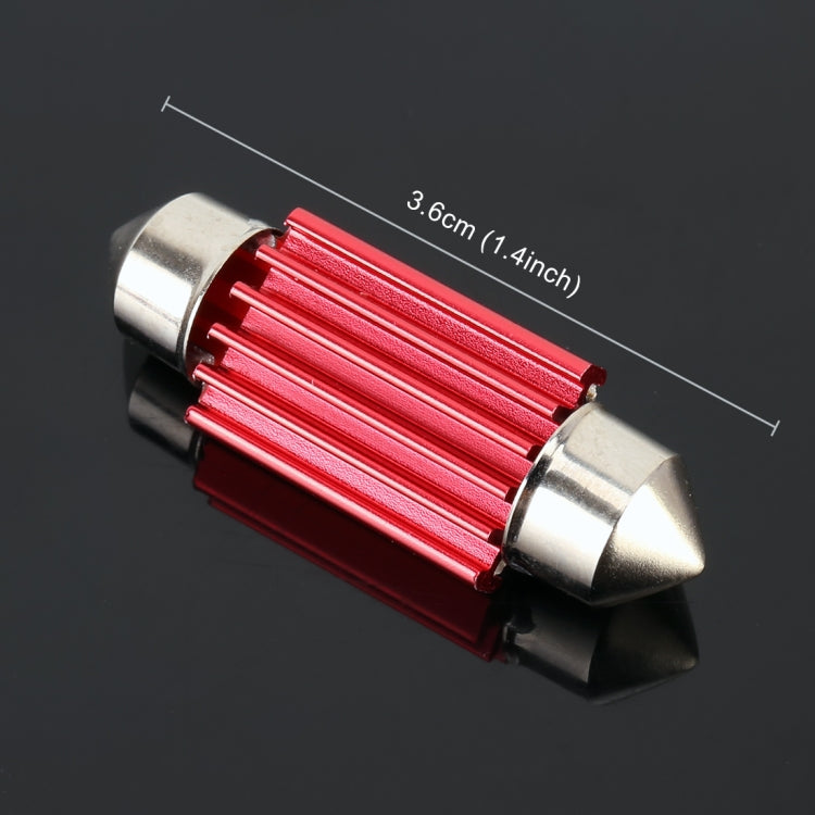 2 PCS 2W 100 LM 6000K 36MM 6 SMD-7020 LEDs Bicuspid Port Decoding Car Dome Lamp LED Reading Light, DC 12V(White Light)