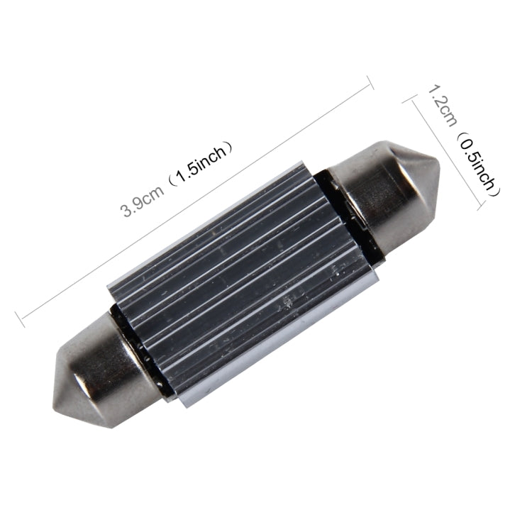 2 PCS 2W 100 LM 6000K 39MM 6 SMD-7020 LEDs Bicuspid Port Decoding Car Dome Lamp LED Reading Light, DC 12V, White Light