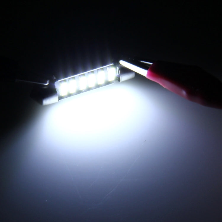 2 PCS 2W 100 LM 6000K 39MM 6 SMD-7020 LEDs Bicuspid Port Decoding Car Dome Lamp LED Reading Light, DC 12V, White Light