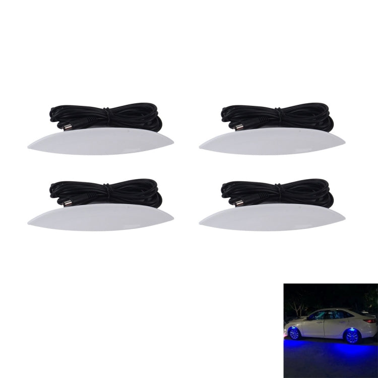 4 PCS Car Truck LED Wheel Lights Tire Light Eyebrow Shape Decorative Lights Kit Atmosphere Lamp 3 Mode DC 12-24V