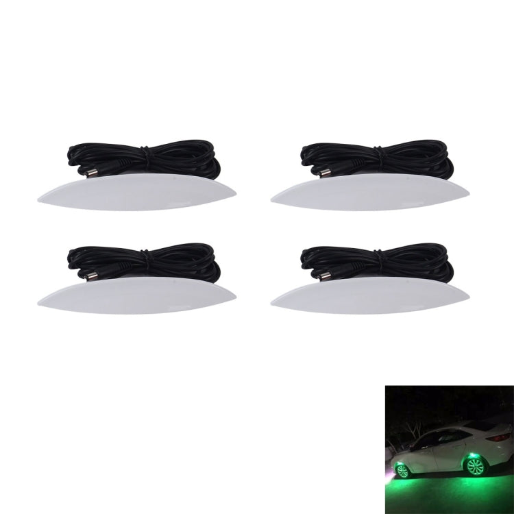 4 PCS Car Truck LED Wheel Lights Tire Light Eyebrow Shape Decorative Lights Kit Atmosphere Lamp 3 Mode DC 12-24V